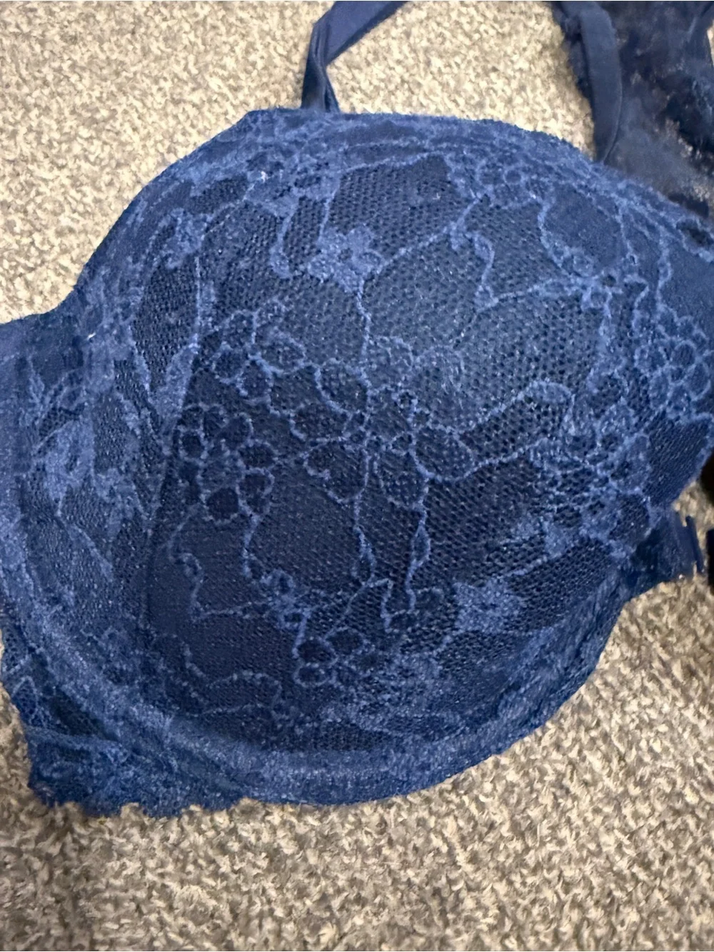 Victorias Secret Demi Bra Navy Lace Racerback size 36 D